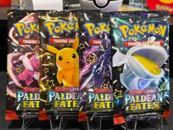 Pokemon PALDEAN FATES Booster Pack Lot: 4 Packs 1 each artwork - Image 1