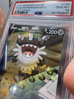 Pokemon Galarian Perrserker V Full Art Ultra Rare Lost Origin 184/196 PSA 10 - Image 3