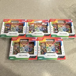 Pokemon TCG First Partner Illustration Collection Series 1 Promo 5 Boxes - Image 1