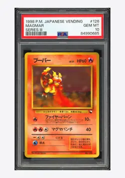 Pokemon PSA 10 Magmar U 1998 #126 Vending Series III Japanese - Image 1
