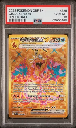 2023 POKEMON OBF EN-OBSIDIAN FLAMES HYPER RARE #228 CHARIZARD EX PSA 10 - Image 1