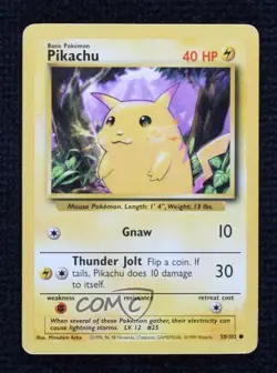 Pikachu Pokemon Base Set #58 1999 - Image 1