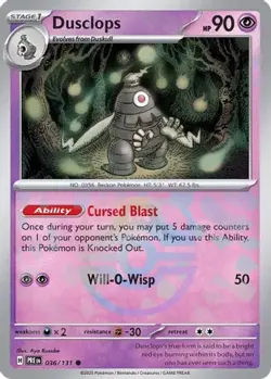 Pokemon Dusclops (Master Ball Pattern) 036/131 Prismatic Evolutions Common NM - Image 1