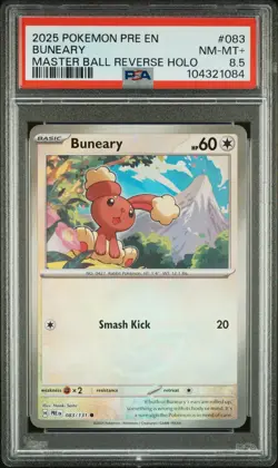 2025 POKEMON PRE EN-PRISMATIC EVOLUTIONS #083 BUNEARY PSA 8.5 - Image 1