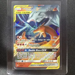 Pokemon TCG Reshiram & Charizard GX 20/214 Tag Team Ultra Rare EX VG Condition - Image 2
