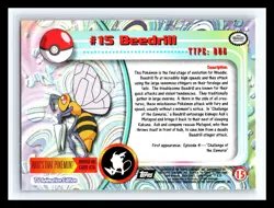💥 BEEDRILL 1999 Topps Pokemon TV Non Holo Animation 2nd Series Black Logo # 15 - Image 2