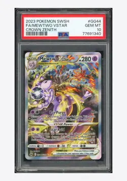 Pokemon PSA 10 Mewtwo VSTAR FA 2023 GG44/GG70 Crow Zenith English - Image 1