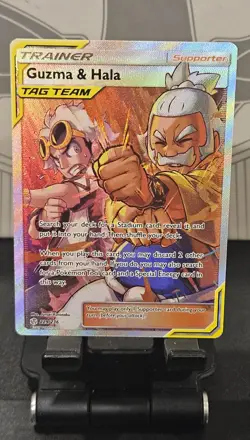 Pokemon Guzma & Hala Cosmic Eclipse Full Art Holo Ultra Rare 229/236 NM - Image 1