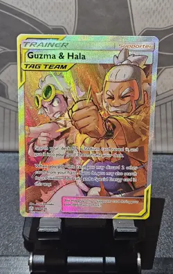 Pokemon Guzma & Hala Cosmic Eclipse Full Art Holo Ultra Rare 229/236 NM - Image 2
