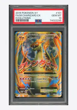 Pokemon PSA 10 M Charizard EX Ultra Rare 2016 101/108 Evolutions English - Image 1