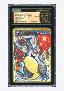 Pokemon CGC 10 PRISTINE AUTO 10 Double Colorless Energy Msing 2023 #032 CLK JPN - Image 1