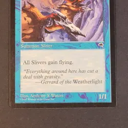 MTG - 1x Winged Sliver- Tempest - Light Play LP - Vintage - Blue - Common Magic - Image 4