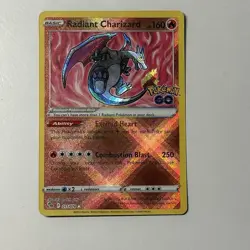 Radiant Charizard 250 ATK 160 HP Radiant Rare Pokemon GO 011/078 Holo - Image 1