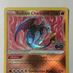 Radiant Charizard 250 ATK 160 HP Radiant Rare Pokemon GO 011/078 Holo - Image 2