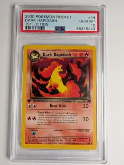 2000 Pokemon Rocket Dark Rapidash 1st edition PSA 10 - Image 1