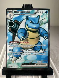 Pokemon TCG Blastoise EX 184/165 Scarlet & Violet 151 Full Art Holo NM - Image 1