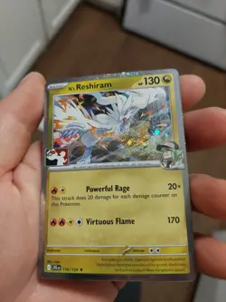 Pokemon TCG N's Reshiram Cosmos Holo Pokemon Prize Pack Series 8 NM Swirl 💫 - Image 1