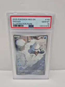Snover - Illustration Rare ME01: Mega Evolution 140/132 PSA 10 Pokemon - Image 1