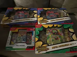3 Pokemon TCG Mega Evolution Ascended Heroes ex Box Lot + First Partner box x1 - Image 1