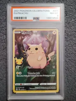 Pokemon Celebrations Pikachu 005/025 Full Art Holo Rare PSA 8 EN - Image 1
