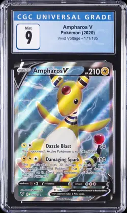2020 POKEMON VIVID VOLTAGE #171/185 AMPHAROS V CGC 9 - Image 1