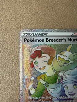 Pokemon Breeder's Nurturing Secret Rare Full Art Trainer Swsh03 195/189 Holo En… - Image 2