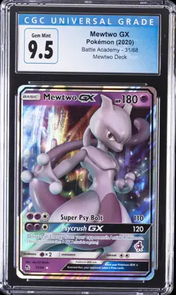 2020 POKEMON BATTLE ACADEMY MEWTWO DECK #31/68 MEWTWO GX CGC 9.5 - Image 1