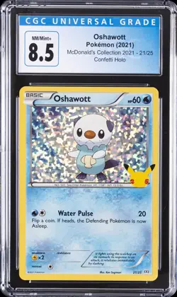 2021 POKEMON MCDONALD'S COLLECTION 2021 CONFETTI HOLO #21/25 OSHAWOTT CGC 8.5 - Image 1