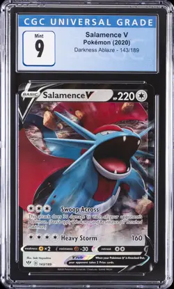 2020 POKEMON DARKNESS ABLAZE #143/189 SALAMENCE V CGC 9 - Image 1