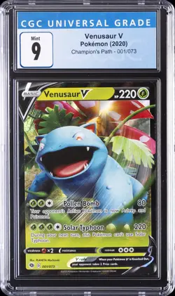 2020 POKEMON CHAMPION'S PATH #1 VENASAUR V CGC 9 - Image 1
