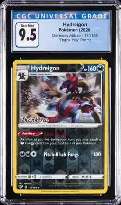2020 POKEMON DARKNESS ABLAZE "THANK YOU" PROMO #110/189 HYDREIGON CGC 9.5 - Image 1