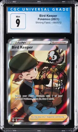 2021 POKEMON SHINING FATES #66 BIRD KEEPER CGC 9 - Image 1