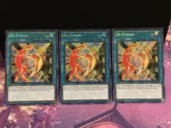 3x De-Fusion Secret Rare LCKC EN044 NM 2x 1st Ed 1x Unlimited Ed Playset - Image 1