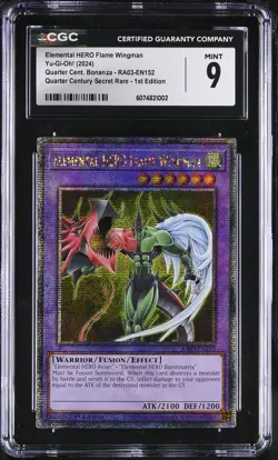 2024 Yu-Gi-Oh! Elemental HERO Flame Wingman #RA03-EN152 CGC 9 1st Ed Bonanza QCR - Image 1