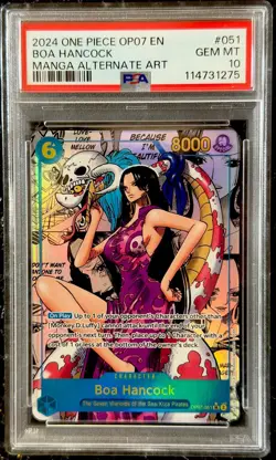 2024 One Piece OP07 EN #51 boa hancock manga alternate art PSA 10 - Image 1