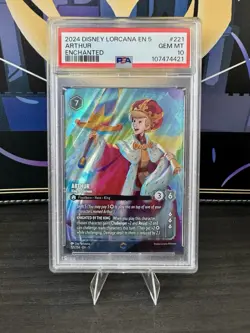 Disney Lorcana Arthur King Victorious 221/204 Enchanted PSA 10 GEM MINT - Image 1
