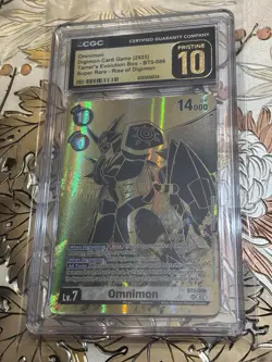 CGC 10 Pristine Digimon Card Game Alt Art Omnimon BT5-086 Tamers Evolution - Image 1