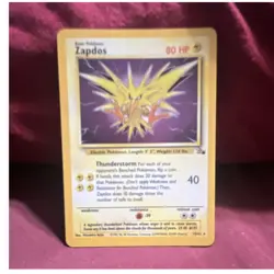 Pokemon Zapdos Fossil Holo Rare 15/62 80 HP Basic WOTC 1999 English Card - Image 1