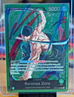 Roronoa Zoro OP12-020 ONE PIECE Tcg Card Game NM GREEN Leader - Image 1