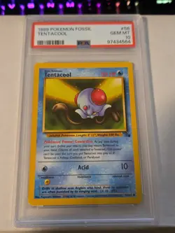 Pokemon TCG Tentacool Fossil, Unlimited Common Card 56/62 - Image 1