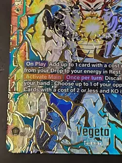 Dragon Ball Super Card Game Fusion World Vegeta FB01-096 SR Ultimate Battle Alt - Image 2