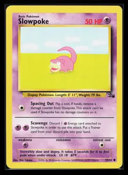 Slowpoke 55/62 Common Fossil Pokemon Card - Image 1