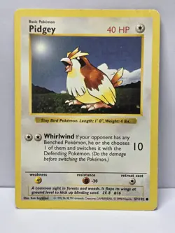 PIDGEY - 57/102 - Base Set - Pokemon Card - LP - Image 1
