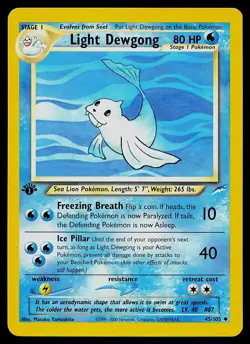 Pokemon Card - Light Dewgong Neo Destiny 45/105 Uncommon 1st Edition - Image 1