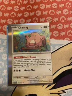 Pokemon TCG Scarlet & Violet Chansey Holographic Card 113/165 Miscut Error NM - Image 1
