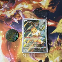 SEALED Pokemon Prismatic Evolutions Eevee Promo Card SVP 173 & 4 Deck Dividers - Image 1