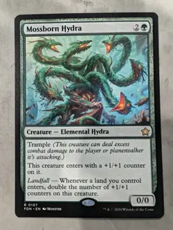 Mossborn Hydra | MTG FDN | Green Elemental Hydra Landfall Trample Rare | NM - Image 1