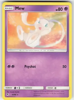 Mew 32/68 Rare Hidden Fates Pokemon Near Mint - Image 1