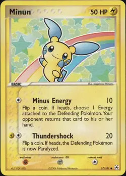2004 Pokemon EX Hidden Legends Minun #67 - Image 1