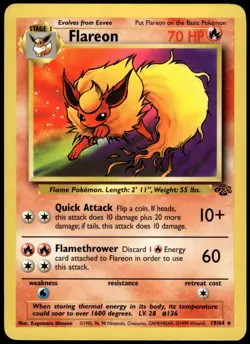 Flareon 19/64 Jungle Rare LP Pokemon 1999 - Image 1